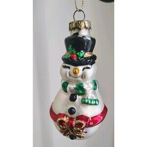Thomas Pacconi Museum Series Snowman Glass Christmas Ornament Vintage